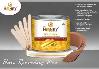 DR.HONEY gold wax 600.95 gram strip and stick wax for all skin full body wax Wax(600.95 g)