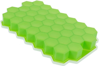KARTUNBOX Honeycomb Ice Mold Flexible Silicone Shape Ice Cube Tray Green Plastic Ice Cube Tray(Pack of1)