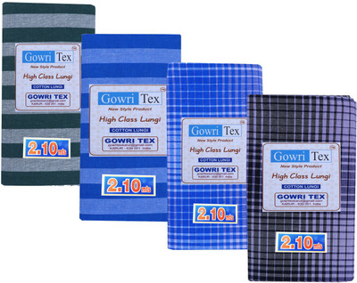 GOWRI TEX Checkered, Striped Multicolor Lungi