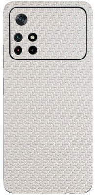 Jeeva Creation Poco M4 Pro Mobile Skin(Ultra Super White Carbon Fiber Skin With High Matte Finish.)