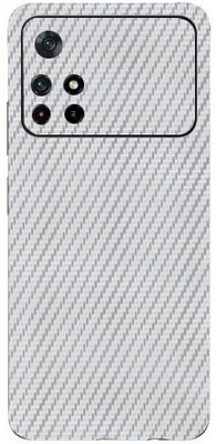 Jeeva Creation Poco M4 Pro Mobile Skin(Ultra Super Silver Carbon Fiber Skin With High Matte Finish.)