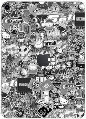 Orgic India Ipad Air Gen 4 Mobile Skin(Monochrome Sticker Bomb)