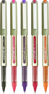 uni-ball Eye UB 157 | Tip Size 0.7 mm | Comfortable Grip | For School & Office Use | Roller Ball Pen(Pack of 5, Multicolor)