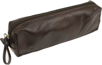 Spillbox 1 1 Art Pure Leather Pencil Box(Set of 1, Brown)
