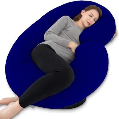 CRAZY WORLD Luxurious soft Microfibre Solid Pregnancy Pillow Pack of 1(Navy Blue)