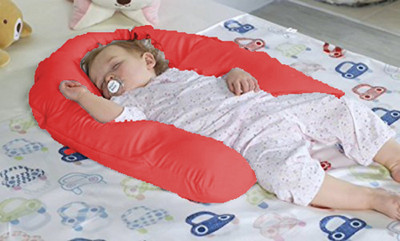 Linenovation Microfibre Solid Baby Pillow Pack of 1(Red)