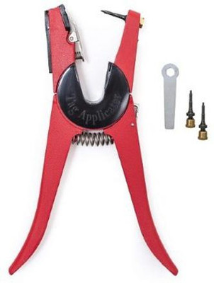Macpole Livestock Animal Ear Tag Applicator universal red Punch Plier(Length : 10 inch)
