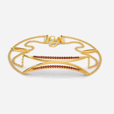 Melorra The Red Mist Gemstone Bracelet Yellow Gold 18kt Garnet Bangle