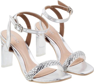 METRO Women Heels(Silver , 3)