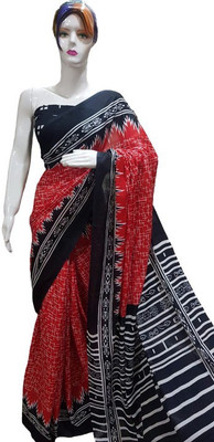 Jashvita Printed Handloom Pure Cotton Saree(Multicolor)