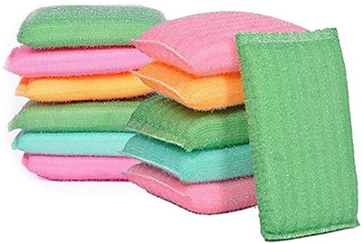 Hk Group FOAM SCRUB PAD FOR DISHWASH [ 8 PCS ] Scrub Sponge(Large, Pack of 10)