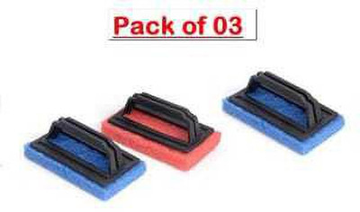 Hk Group Cleaning Products Tile/Floor Cleaning Brush with Sponge Scrub Pad and Handle Scrub Pad(Regular, Pack of 3)