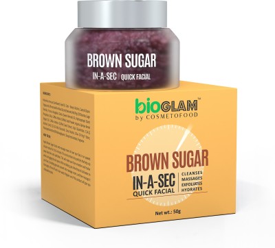 Cosmetofood Biolam Brown Sugar In-A-Sec Quick Facial, Exfoliating Scrub For Men & Women, Scrub(50 g)