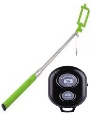KAELAN Selfie Stick multi-function Wireless Bluetooth |Selfie Stick with Remote Green Bluetooth Selfie Stick(Green, Remote Included)