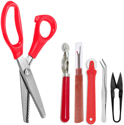 KYP Fashion Zig Zag Fabric Scissor Cutter Tweezer Tracing wheel Seam ripper Tools Combo Sewing Kit