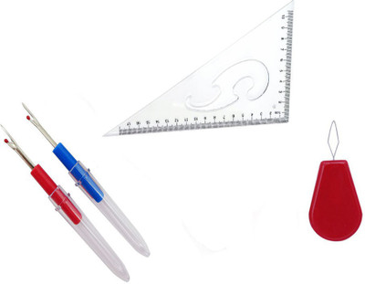 Crafts Haveli 3 Items Combo : 2 Seam Ripper, 1 Needle Threader & L Curve Sewing Kit