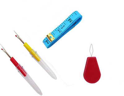 Crafts Haveli 3 Items Combo : 2 Seam Ripper, 1 Needle Threader & Measuring Tape Sewing Kit