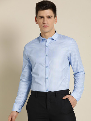 INVICTUS Men Checkered Casual Blue Shirt