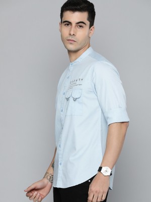 Kook N Keech Men Printed Casual Blue Shirt