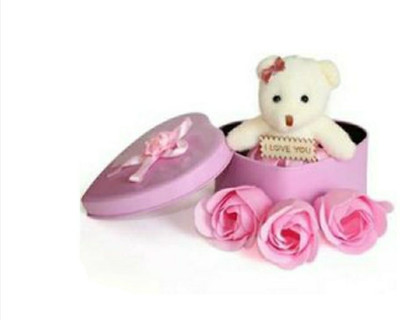 Pink love box for valentine day soft toys (25 cm)(MULTI)