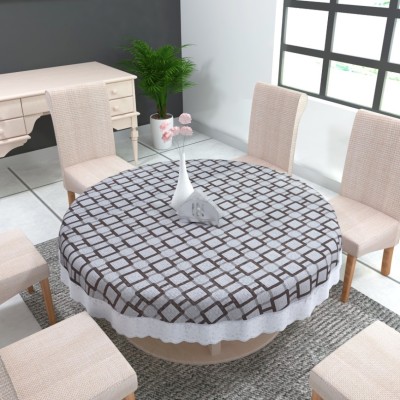 MONKDECOR Checkered 4 Seater Table Cover(Grey, PVC)