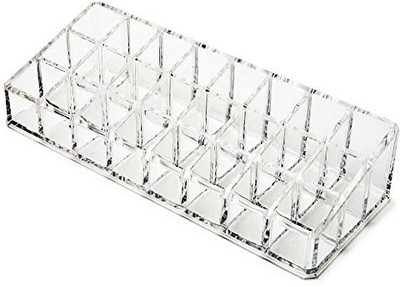 inovera 24 Compartment Makeup/Lipstick Storage Holder Organiser Cosmetic Makeup Organizer Vanity Box(Transparent)