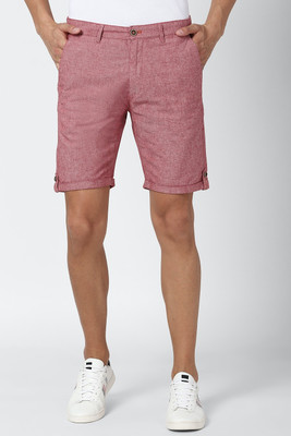 PETER ENGLAND Self Design Men Pink Regular Shorts