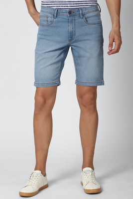 PETER ENGLAND Solid Men Blue Regular Shorts