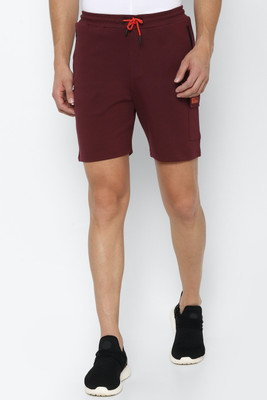 Allen Solly Solid Men Maroon Regular Shorts