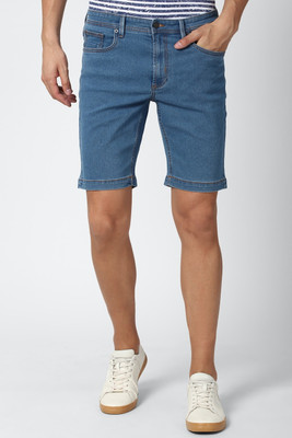 PETER ENGLAND Solid Men Blue Regular Shorts
