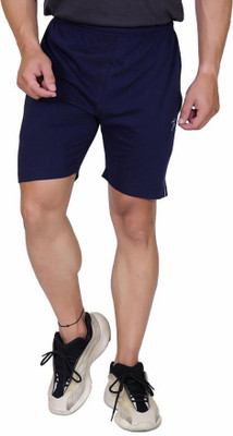 axys Solid Men Dark Blue Basic Shorts