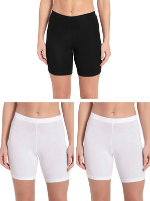 LUX Solid Women Black Cycling Shorts