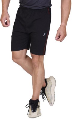 axys Solid Men Black Basic Shorts