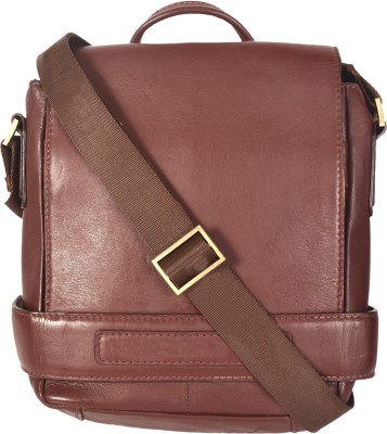 Leatherman Fashion Brown Sling Bag Genuine Leather Brown unisex sling bag 2132
