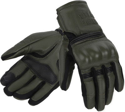 ROYAL ENFIELD Greath Leather Gloves (Alpinestars) Riding Gloves(Olive Green)