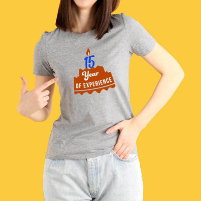 Memat Typography Women Round Neck Grey T-Shirt