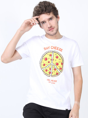 KETCH Graphic Print Men Round Neck White T-Shirt