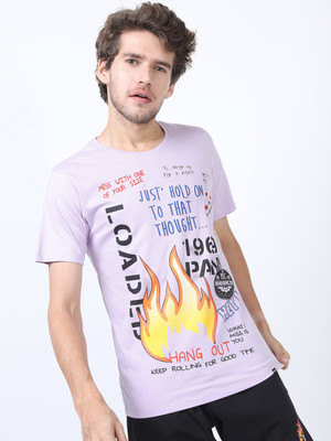 HIGHLANDER Solid Men Round Neck Pink T-Shirt