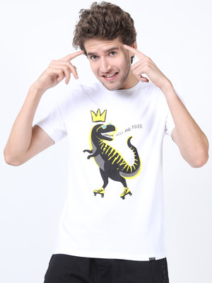 HIGHLANDER Graphic Print Men Round Neck White T-Shirt