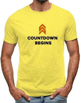 Memat Typography Men Round Neck Yellow T-Shirt