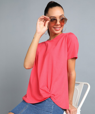 METRONAUT Casual Solid Women Pink Top