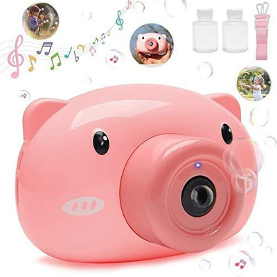 mega star Cute Multicolor Bubble Camera Toy with Bottle Set for Kids Party & Fun Board Game