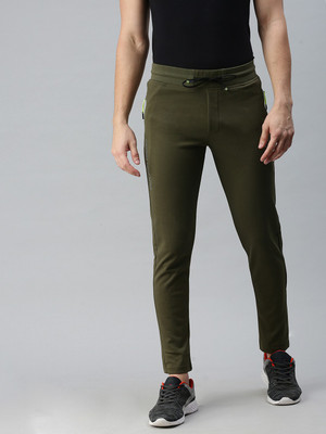 SHOWOFFFF Solid Men Olive Track Pants