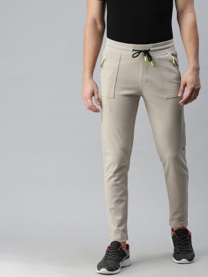 Showoff Solid Men Beige Track Pants