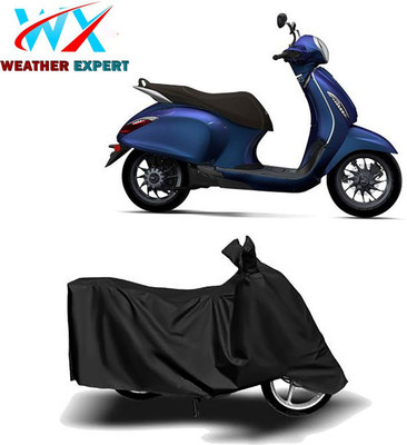 WEATHER EXPERT Waterproof Two Wheeler Cover for Bajaj(Chetak, Black)