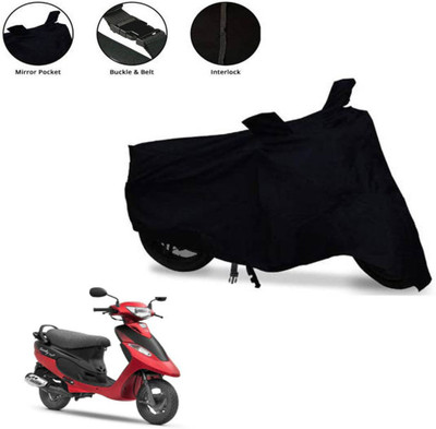 MMSSTAR Waterproof Two Wheeler Cover for TVS(Scooty Streak, Black)