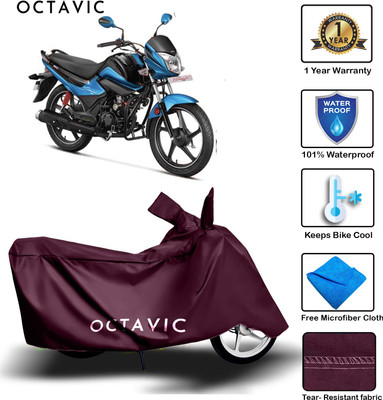 octavic Waterproof Two Wheeler Cover for Hero(Splendor, Maroon)