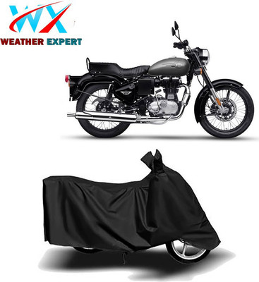 WEATHER EXPERT Waterproof Two Wheeler Cover for Royal Enfield(Bullet 350 Twinspark, Black)