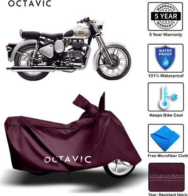 octavic Waterproof Two Wheeler Cover for Royal Enfield(Classic 350, Maroon)