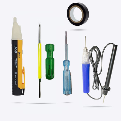 Hillgrove Voltage Tester with Electrical Tape+Line Tester+Continuty Tester+Screwdriver Analog Voltage Tester